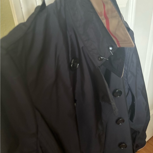 Burberry Brit Black and Beige Check Trench Coat - Picture 5 of 13